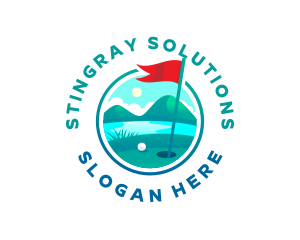 Golf Course Flag logo design