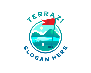 Golf Course Flag logo design