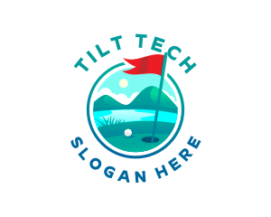 Golf Course Flag logo design