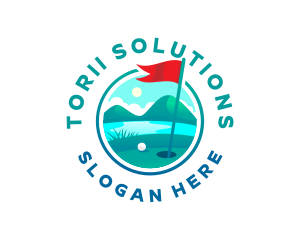 Golf Course Flag logo design