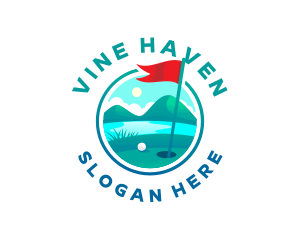 Golf Course Flag logo design