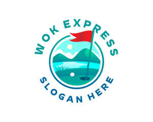 Golf Course Flag logo design