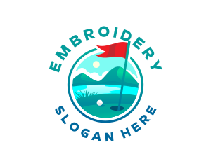 Golf Course Flag logo design