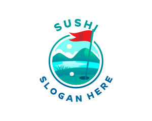 Golf Course Flag logo design