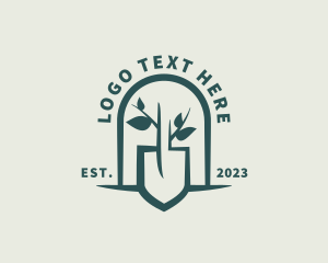 Eco - Plant Shovel Landscaping logo design