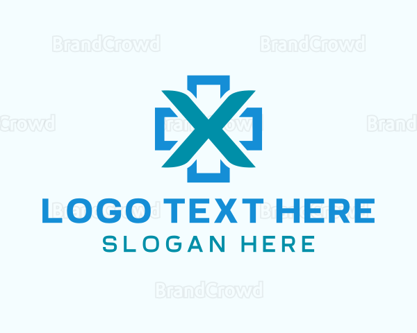 Medical Cross Letter X Logo