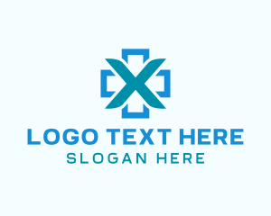 Pharmaceutical - Medical Cross Letter X logo design