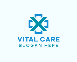 Medical Cross Letter X Logo