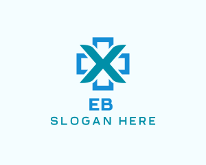 Clinic - Medical Cross Letter X logo design