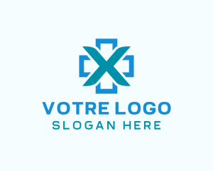Outline - Medical Cross Letter X logo design