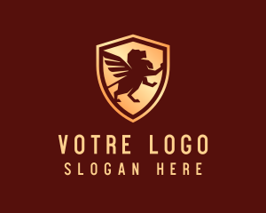 Monarchy - Winged Lion Security logo design
