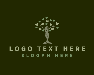 Human - Environment Woman Tree logo design