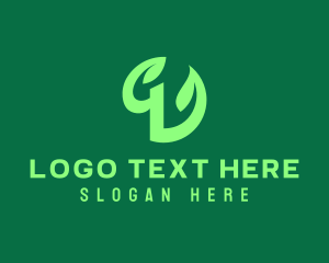 Bio - Green Eco Plant Letter Q logo design