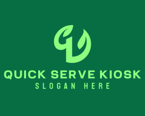 Green Eco Plant Letter Q logo design