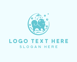 Bathing - Dog Grooming Shower logo design