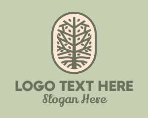 Retreat - Green Mangrove Tree Oval logo design