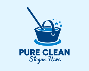 Cleaning Water Bucket  logo design