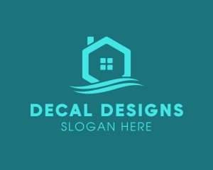 Hexagon Wave Realty logo design