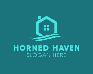 Hexagon Wave Realty logo design