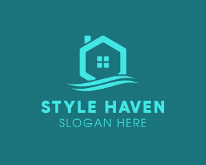 Hexagon Wave Realty logo design