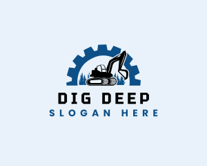 Excavator Gear Machine logo design