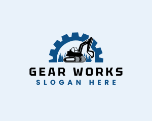 Excavator Gear Machine logo design