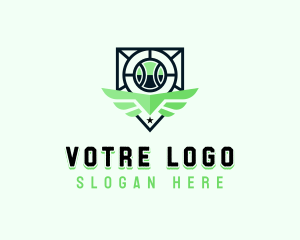 League - Tennis Sports Shield logo design