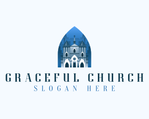 Church - Gothic Cathedral Church logo design