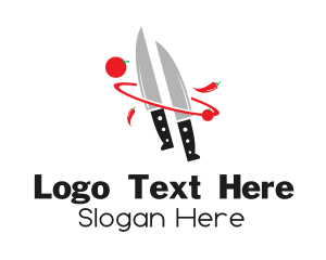 Kitchen Knife Food Logo