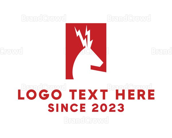 Electric Antelope Deer Animal Logo