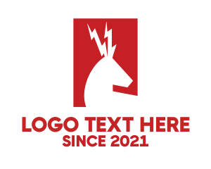 Red And White - Electric Antelope Deer Animal logo design