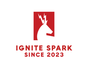 Spark - Electric Antelope Deer Animal logo design