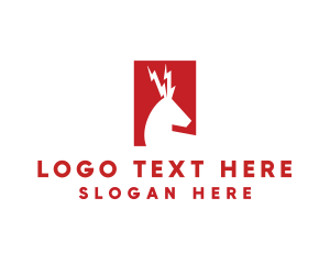 Antelope - Electric Antelope Deer Animal logo design