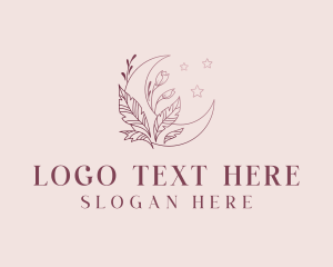 Yoga - Floral Moon Star logo design