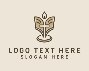 Book - Bible Cross Worship logo design