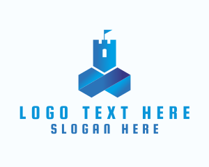Tower - Blue Fortress Tower logo design