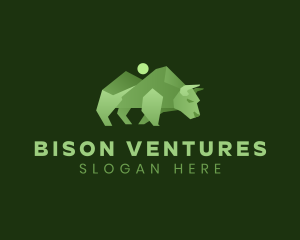 Bison Buffalo Mountain logo design