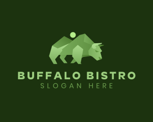 Buffalo - Bison Buffalo Mountain logo design