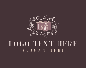 Blogger - Floral Camera SLR logo design