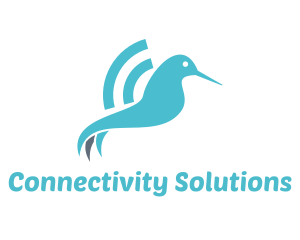 Wireless - Hummingbird Wifi Wings logo design