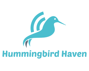 Hummingbird Wifi Wings logo design