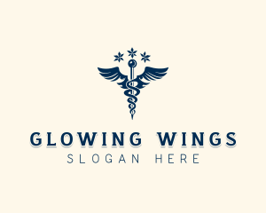 Caduceus Wings Healthcare logo design