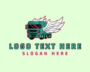 Transport - Logistics Truck Wings logo design