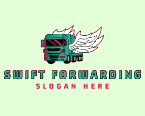 Logistics Truck Wings logo design