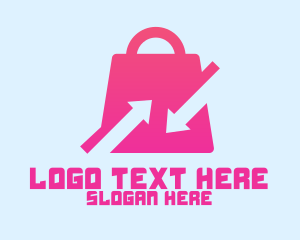 Shop - Pink Shopping Bag Exchange logo design