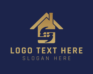 House - Gold House Carpentry logo design