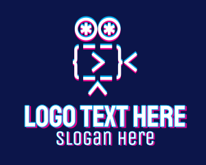 Web Host - Glitchy Film Reel logo design