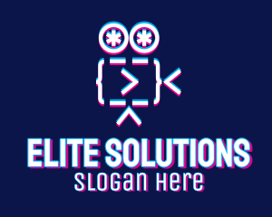 Glitchy - Glitchy Film Reel logo design