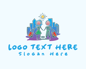 Shopping Mall - City Couple Bag logo design