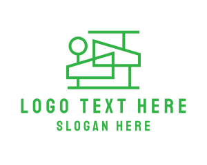 Landscape Architect - Modern House Outline logo design